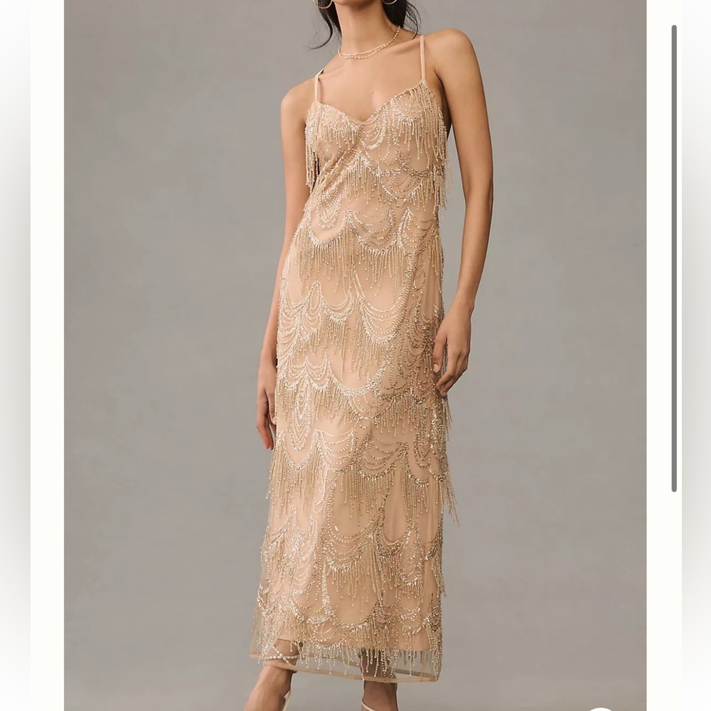 Helsi Size Small Beaded Sparkly Maxi Dress NWT